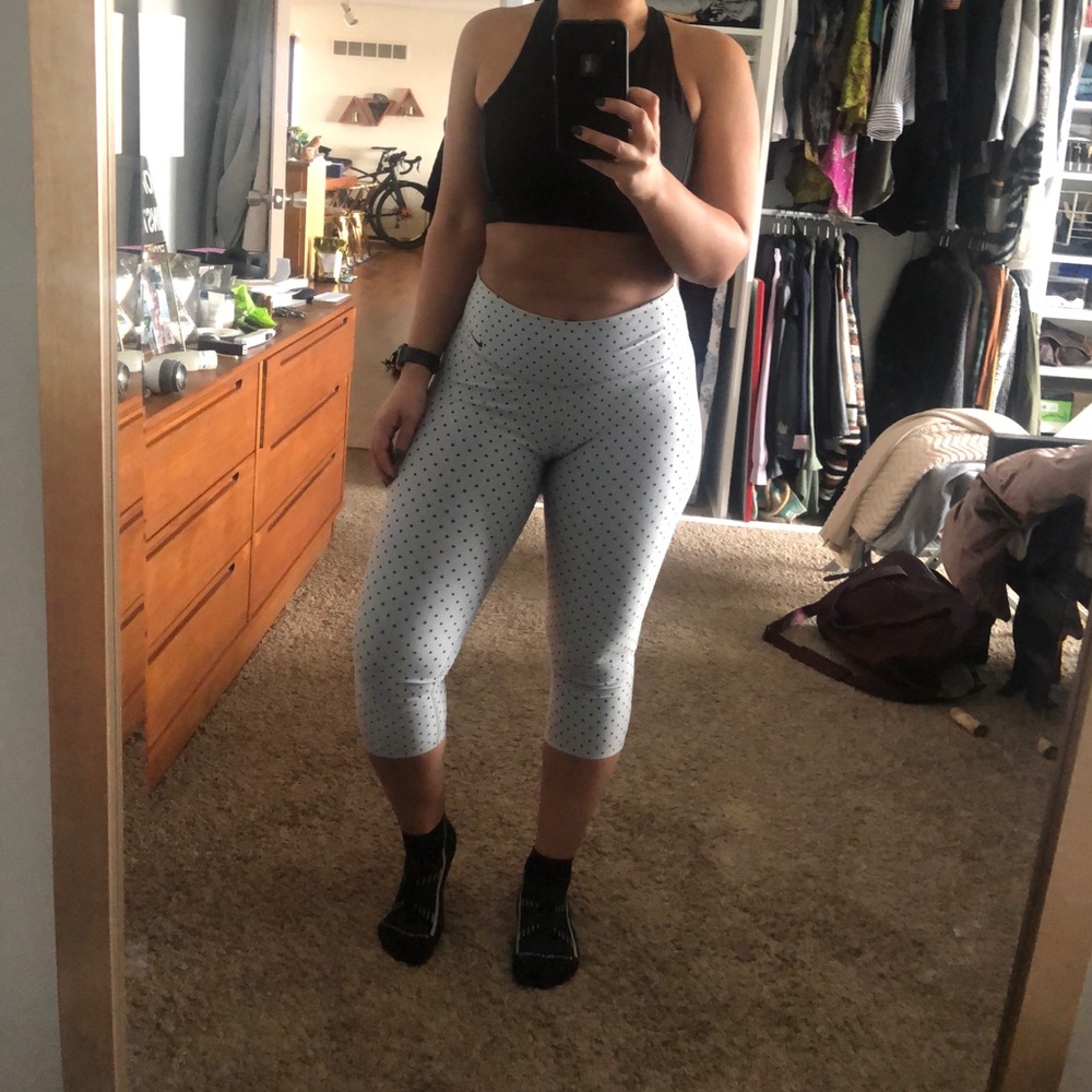 Grey Nike Dri-fit High-waist workout leggings